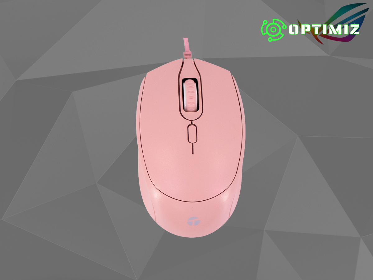 Mouse cableado Teros rosado